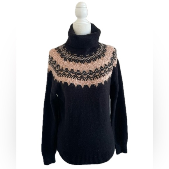 Ann Taylor Sweaters - SALE - NWT Ann Taylor Black Nordic Fair Isle Turtleneck Sweater, Size “XS”